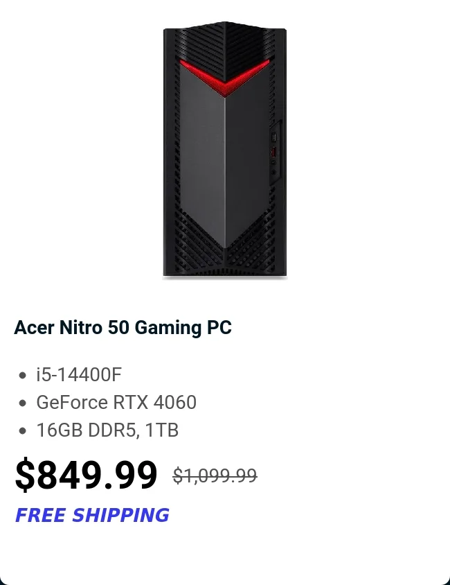 Acer Nitro 50 Gaming PC