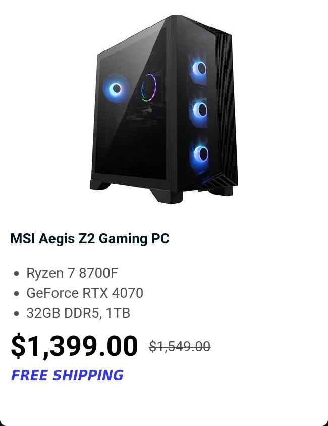 MSI Aegis Z2 Gaming PC