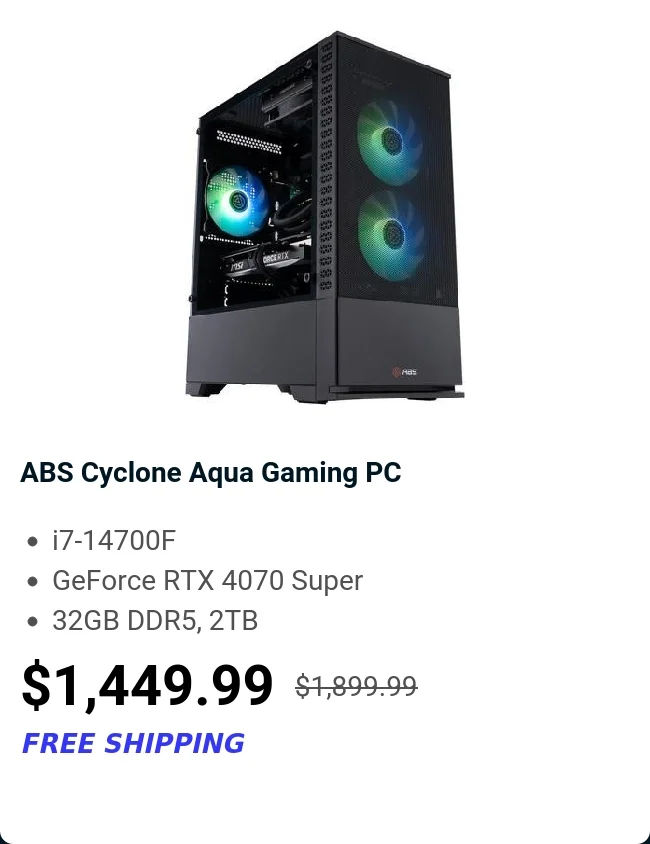 ABS Cyclone Aqua Gaming PC