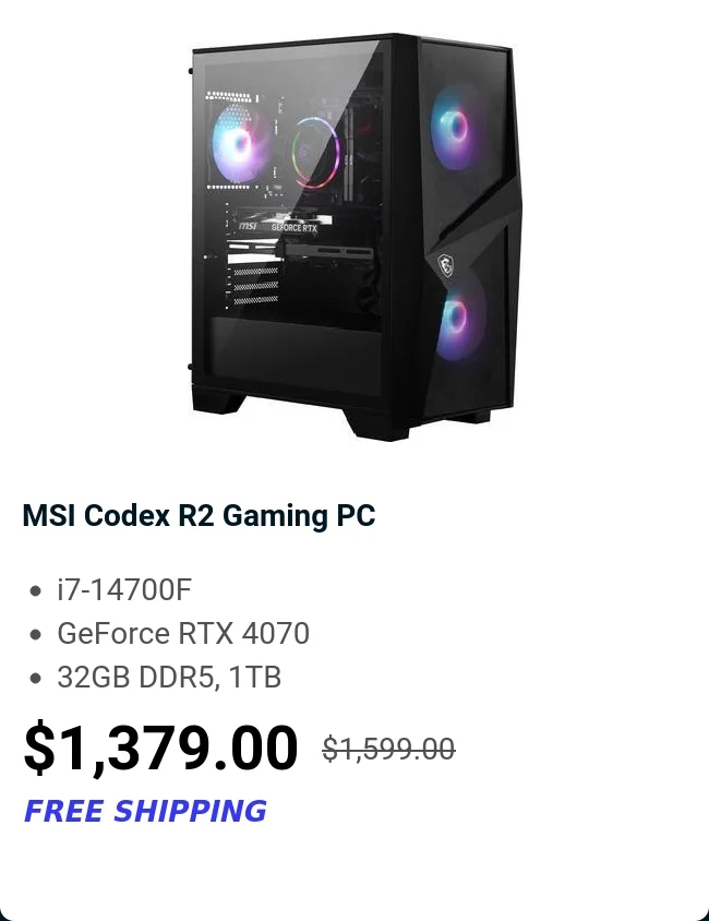 MSI Codex R2 Gaming PC