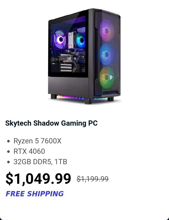 Skytech Shadow Gaming PC