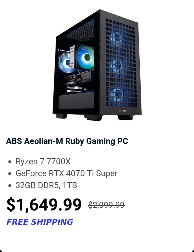 ABS Aeolian-M Ruby Gaming PC