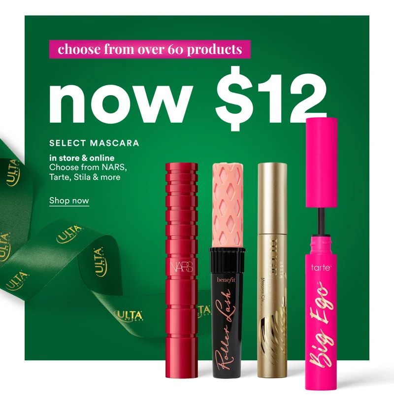 Choose from over 60 products | Now $12 | Select mascara