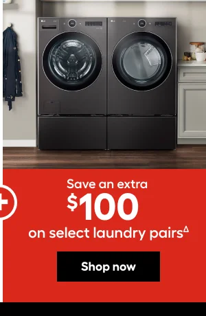 Save an extra $100 on select laundry pairs.