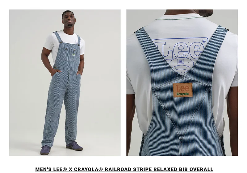 Men's Lee® x Crayola® Railroad Stripe Relaxed Bib Overall