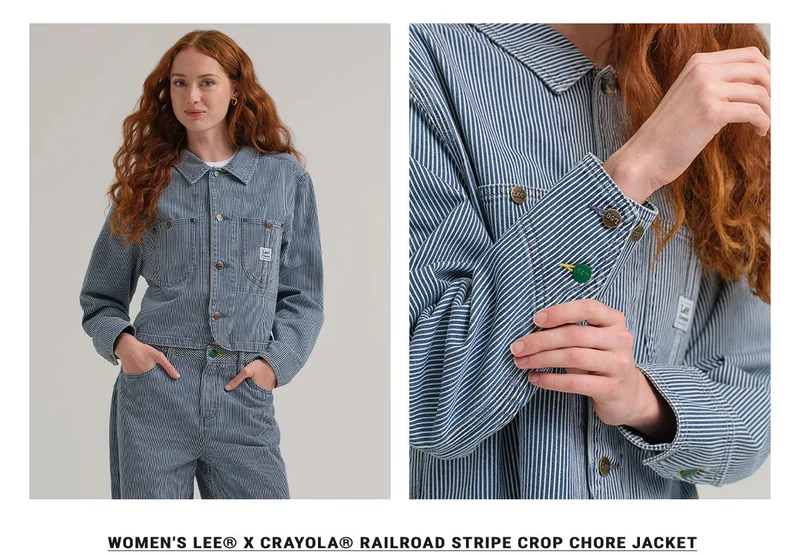 Women's Lee® x Crayola® Railroad Stripe Crop Chore Jacket