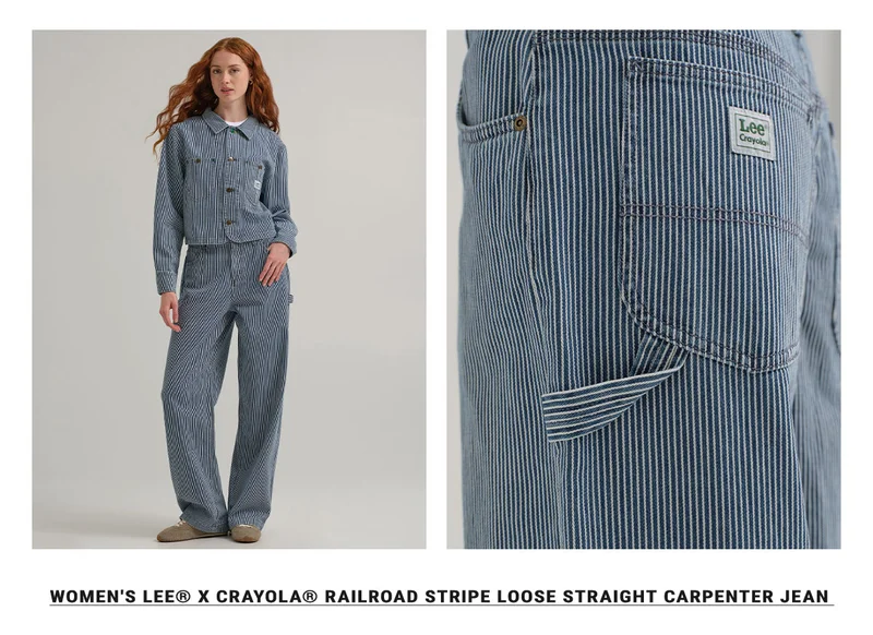 Women's Lee® x Crayola® Railroad Stripe Loose Straight Carpenter Jean