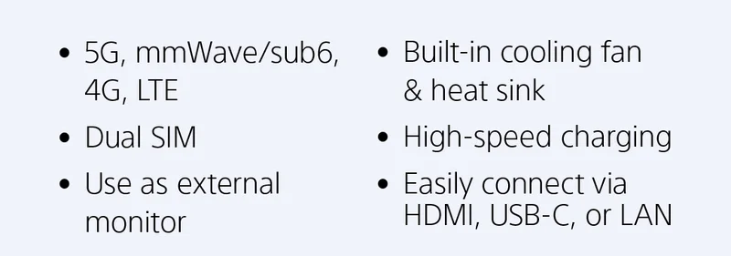 Advanced antenna design | 5G, mmwave, and sub6 | Cooling fan | Expandable storage | LAN, HDM, USB Type-C inputs