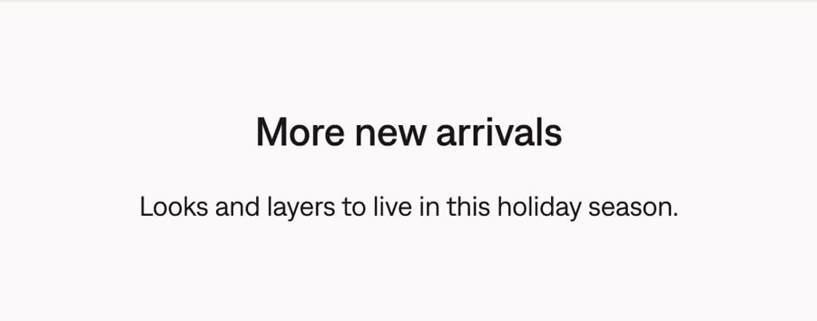 More new arrivals