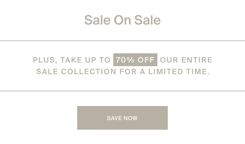 Plus,Save up to 70% during the Sale on Sale event