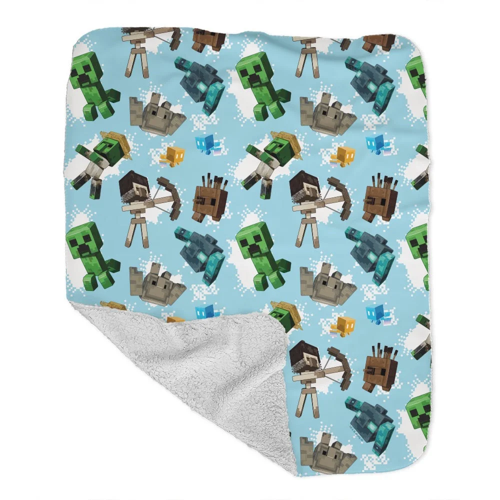 Image of Minecraft Legends Pattern Sherpa Blanket