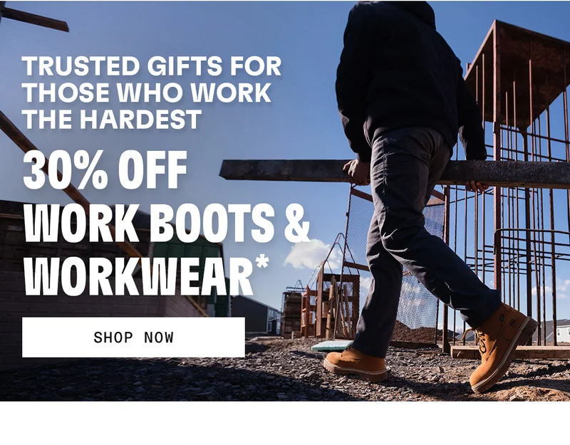 30% off work boots & workear*