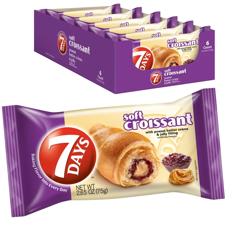 Image of 7 Days Peanut Butter & Jelly Croissant (6 Pack)