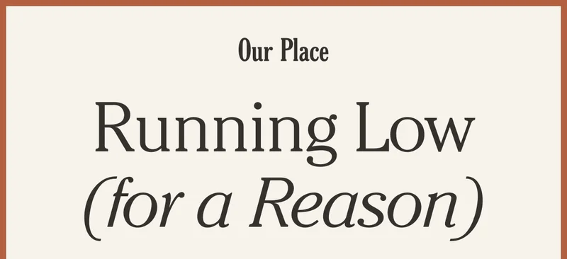 Our Place - Running Low (for a Reason)