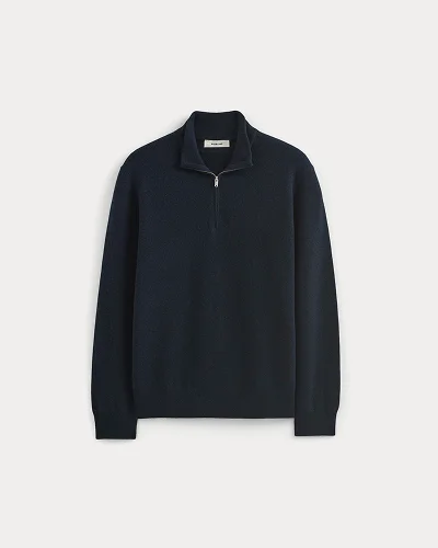Image | Cashmere Quarter Zip Sweater | Navy