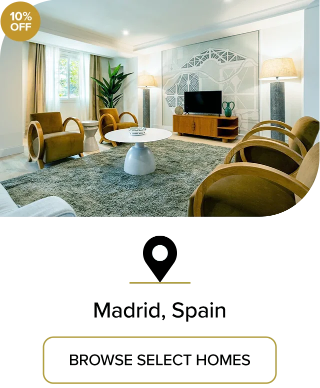 Relax in a well-appointed private home rental in Madrid, Spain.
