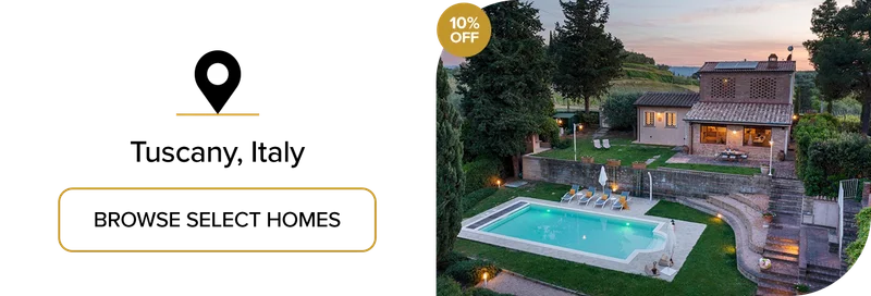 Unwind amid rolling countryside in a private home rental in Tuscany, Italy.