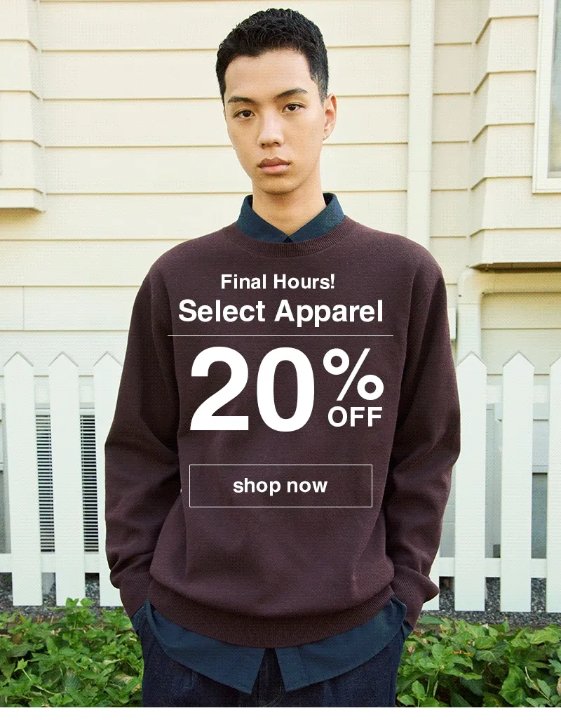 Final Hours! Select Apparel 20% OFF