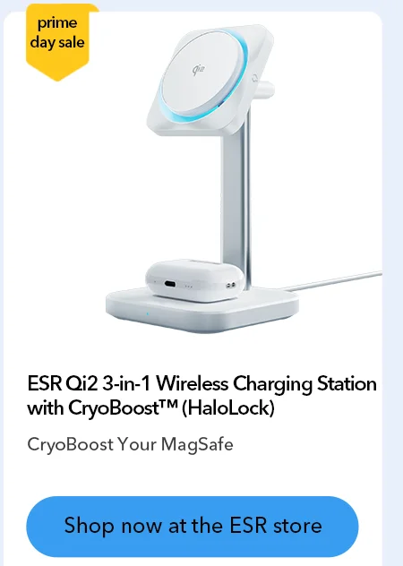 ESR Qi2 3-in-1 Wireless Charging Station with CryoBoost™ (HaloLock)