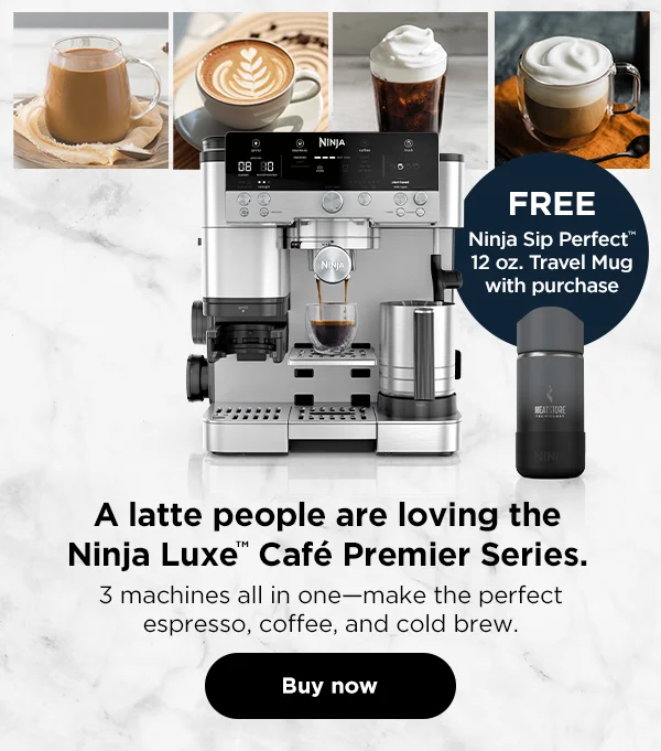 A latte people are loving the Ninja Luxe™ Café Premier Series. 3 machines all in one—make the perfect espresso, coffee, and cold brew.