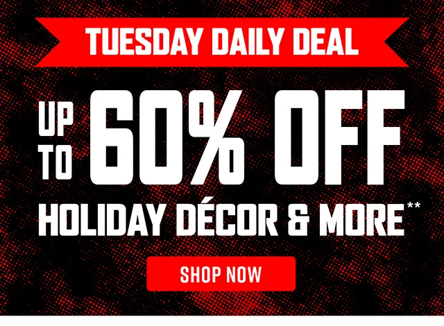 Tuesday Daily Deal. Up to 60 Percent Off Holiday Decor and More. Shop Now