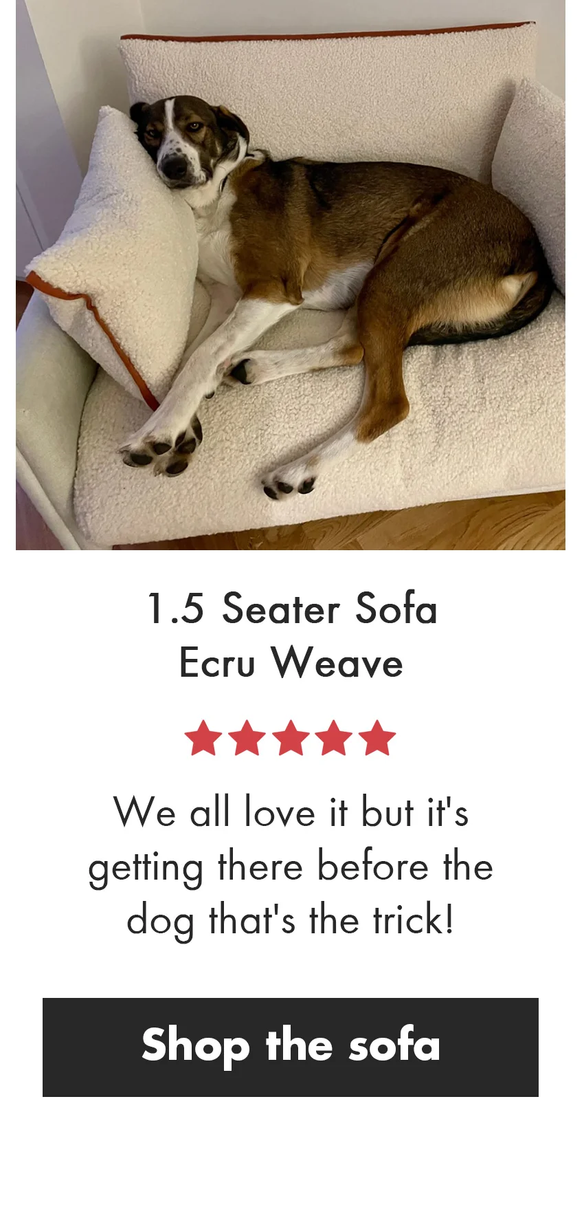 1.5 Seater Sofa Ecru Weave