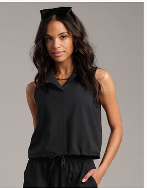 Mirage Sleeveless Notch Collar Blouse