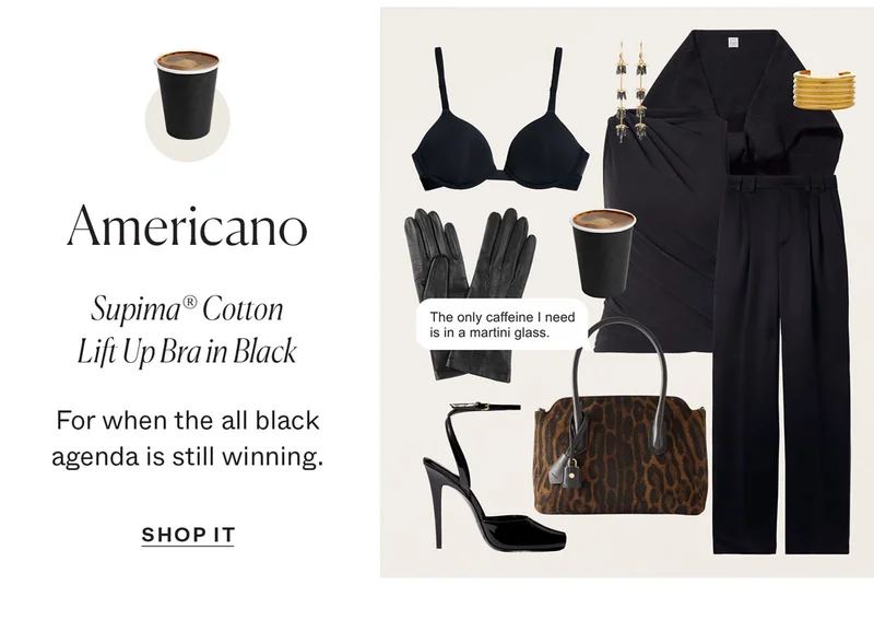 Americano: Supima®&nbsp;Cotton Lift Up Bra in Black