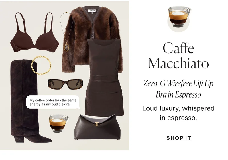 Caffe Macchiato: Zero-G Wirefree Lift Up Bra in Espresso