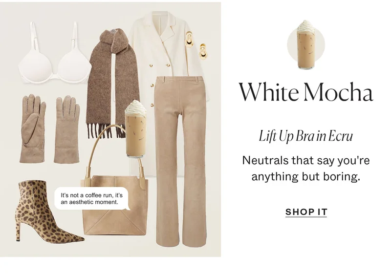 White Mocha: Lift Up Bra in Ecru