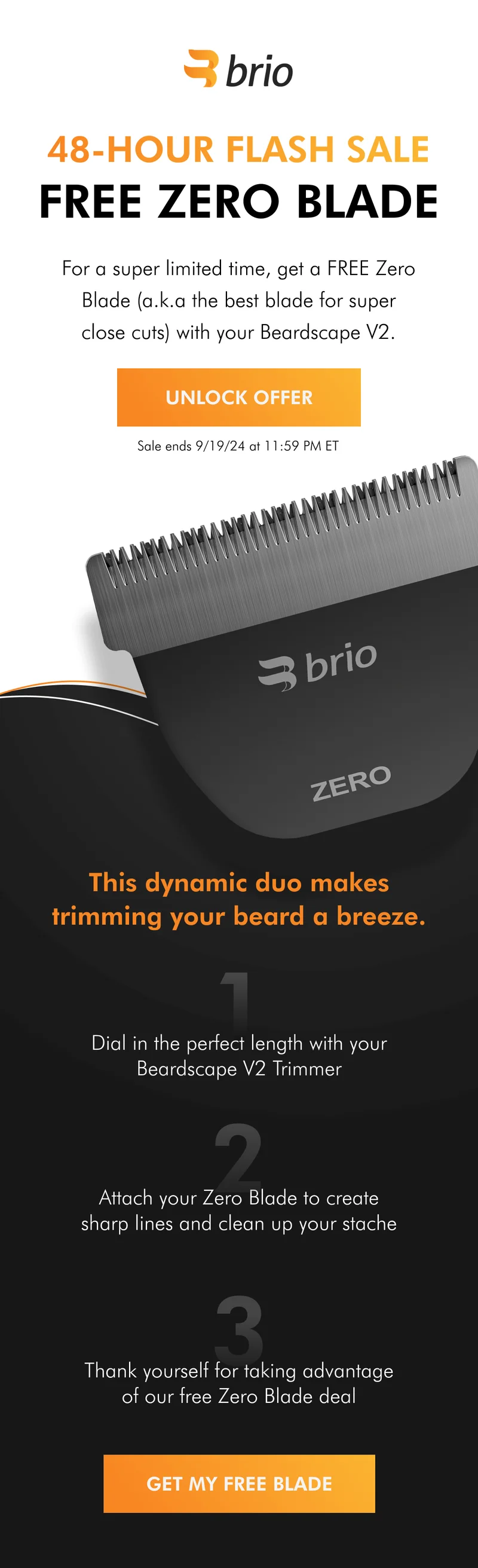 Flash sale! Get a FREE Zero Blade.