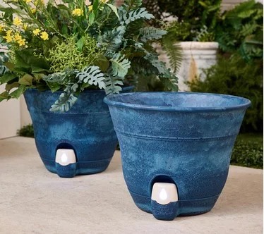 Bernini Set of 2 Firmastone 15" Self-Watering Smart Planters