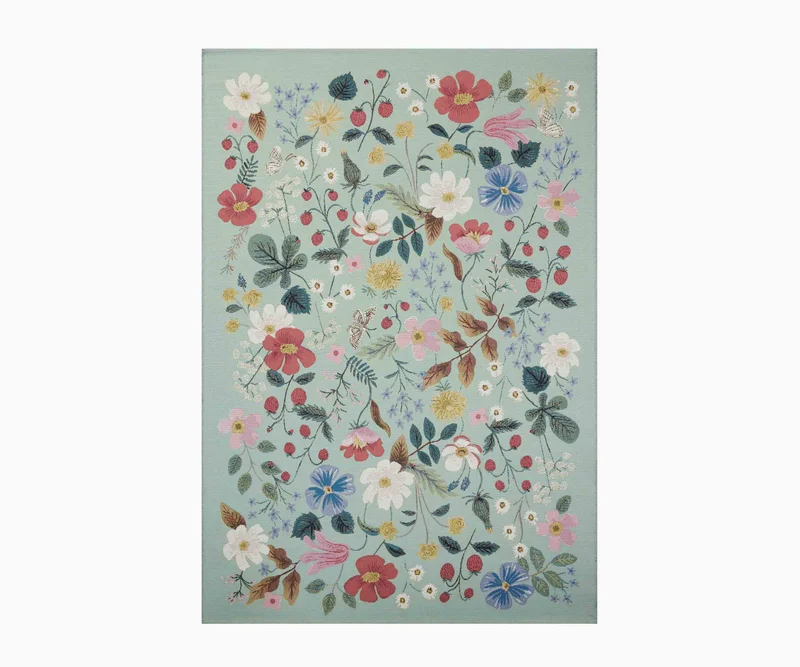 Image of Perennial Strawberry Fields Power Loomed Rug - Mint
