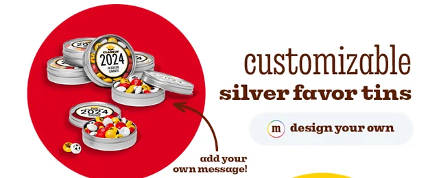 CUSTOMIZABLE SILVER FAVOR TINS