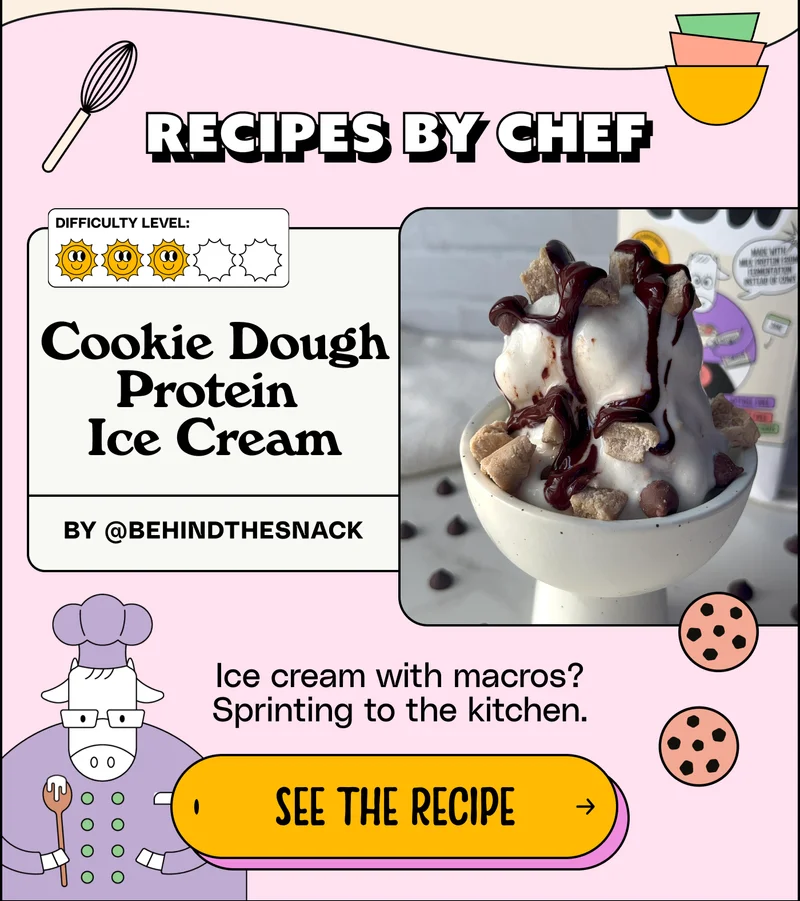 Recipes by chef. Cookie Dough Protein Ice Cream by @behindthesnack. Ice cream with macros? Sprinting to the kitchen. See the recipe.