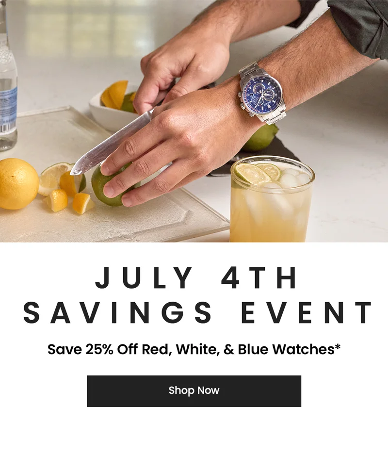 July 4th Savings Event: Save 25% Off Red, White, & Blue Watches*