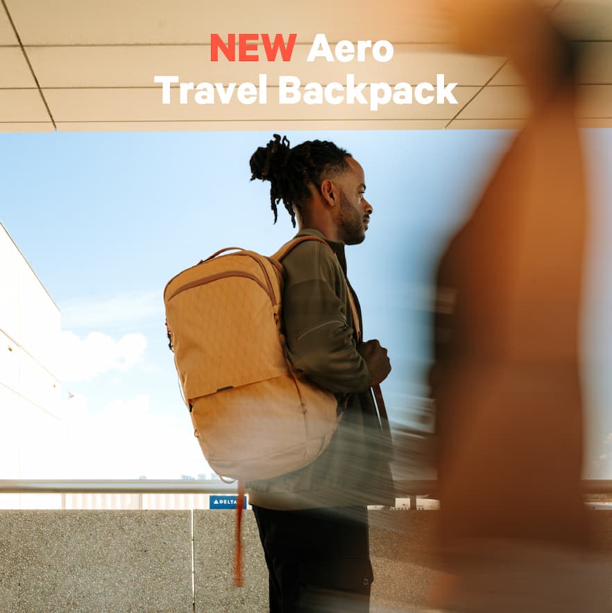 The NEW Aero Travel Backpack in Mojave