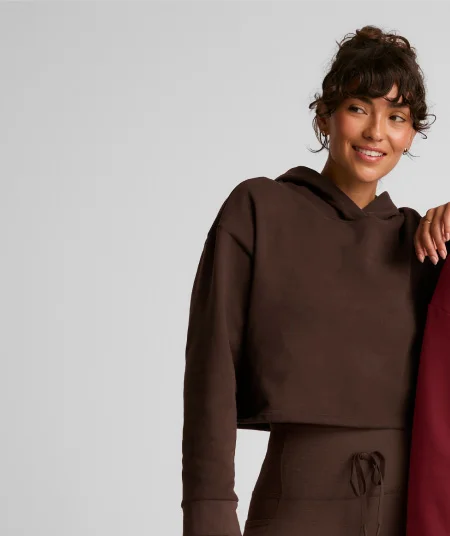 Happiness Fleece Cropped Hoodie