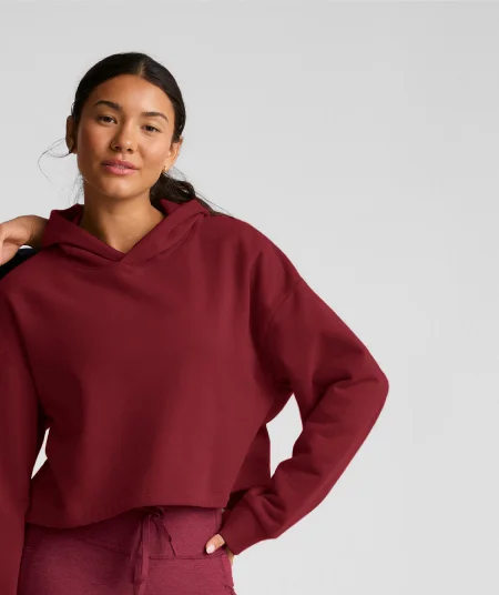 Happiness Fleece Cropped Hoodie