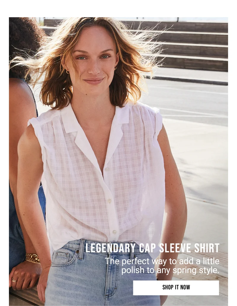 Legendary Cap Sleeve Shirt The perfect way to add a little  polish to any spring style. Shop it Now