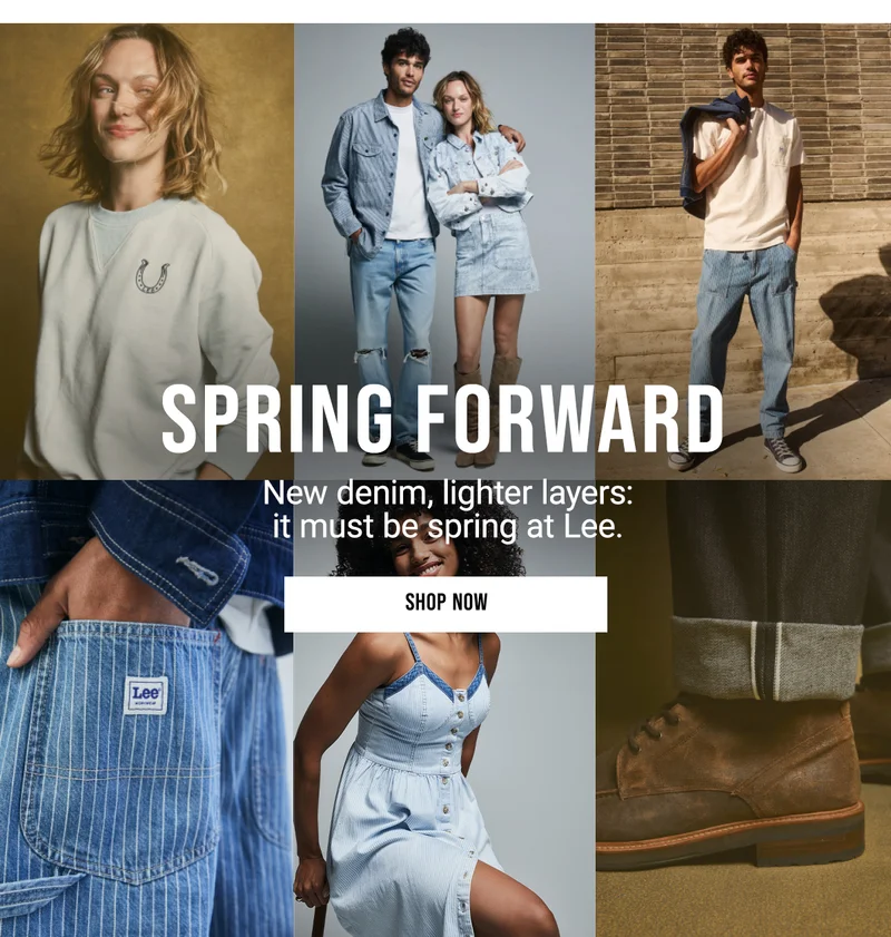 spring forward. New denim, lighter layers:  it must be spring at Lee. Shop Now