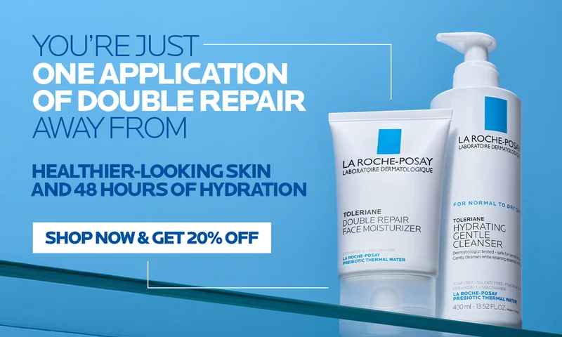 Enjoy 48HR hydration with Toleriane Double Repair, shop 20% off now