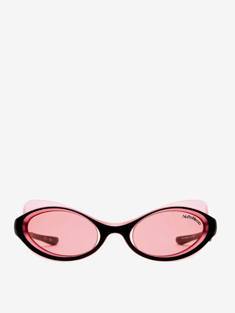Image of No Problemo x Le Specs Lyra Sunglasses - Black / Crimson Mono