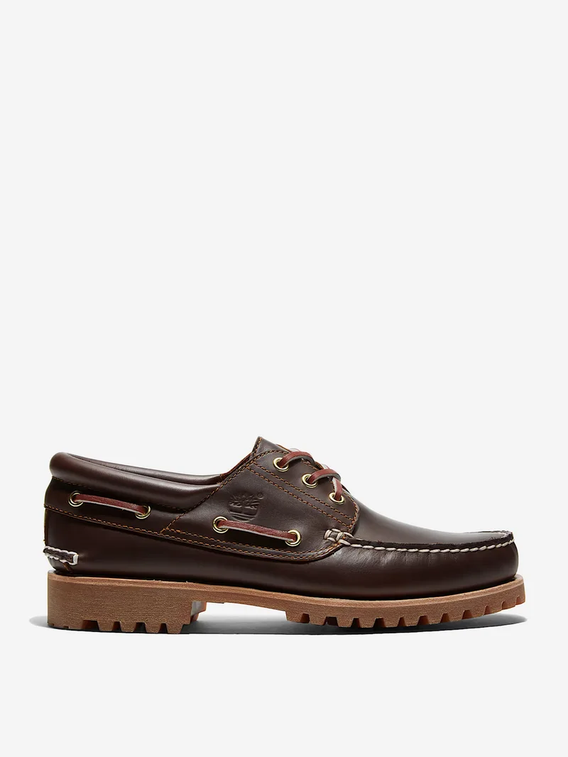 Image of Timberland Authentic 3-Eye Lug Handsewn Boat Shoe - Brown