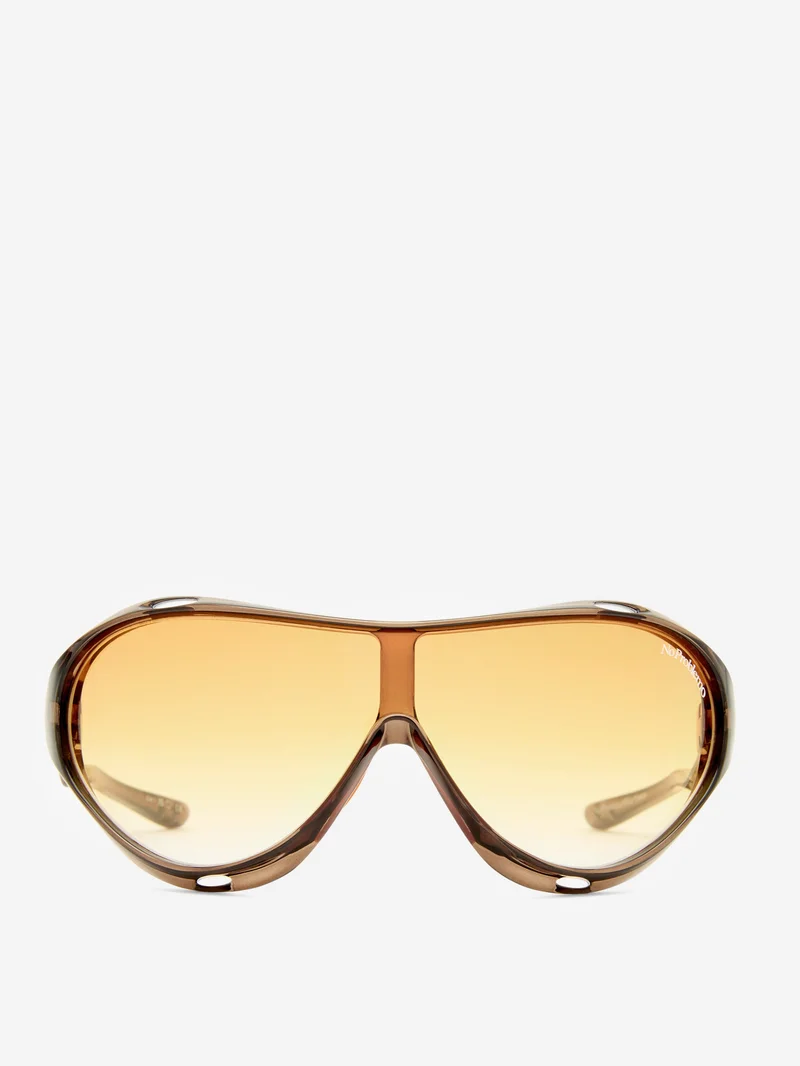 Image of No Problemo x Le Specs Iris Sunglasses - Cocoa / Fire Grad