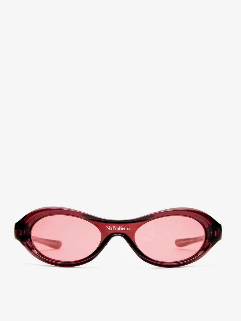 Image of No Problemo x Le Specs Vortex V2 Sunglasses - Dark Cherry / Crimson Tint