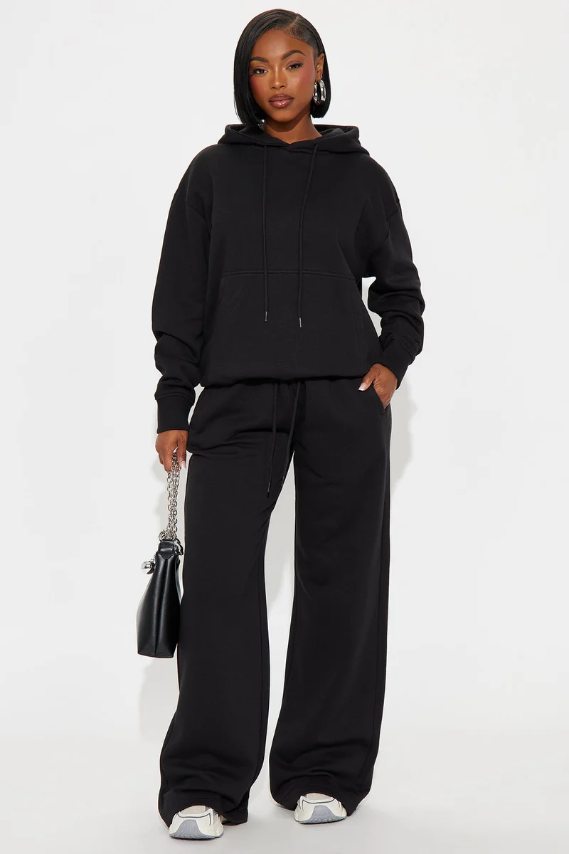 Image of Stole My Ex Boyfriend's Wide Leg Sweatpants - Black