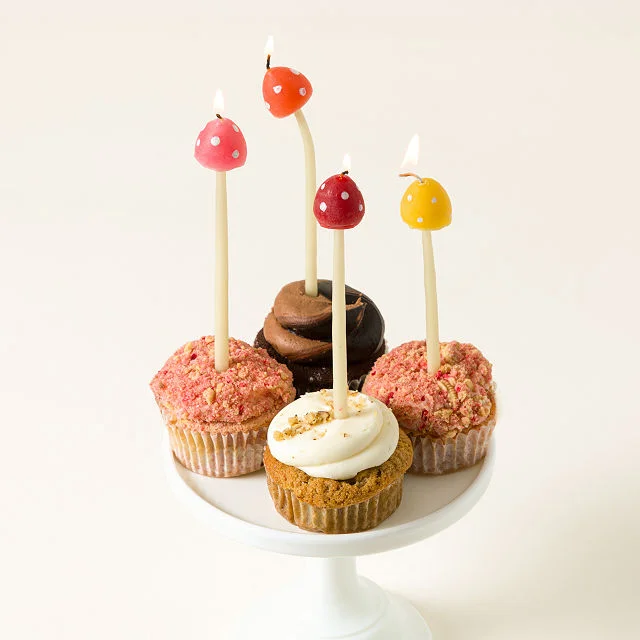 Beeswax Mushroom Birthday Candle Set