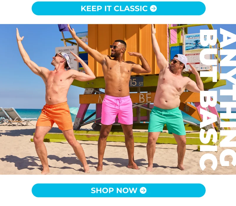 KEEP IT CLEAN. KEEP IT CLASSIC. The Textured Swim Trunk.