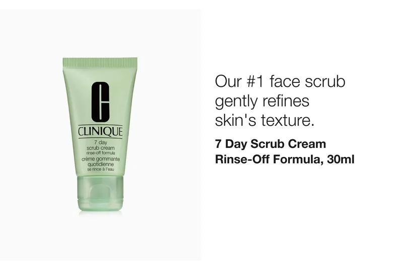 Our #1 face scrub gently refines skin's texture. | 7 Day Scrub Cream Rinse-Off Formula, 30ml
